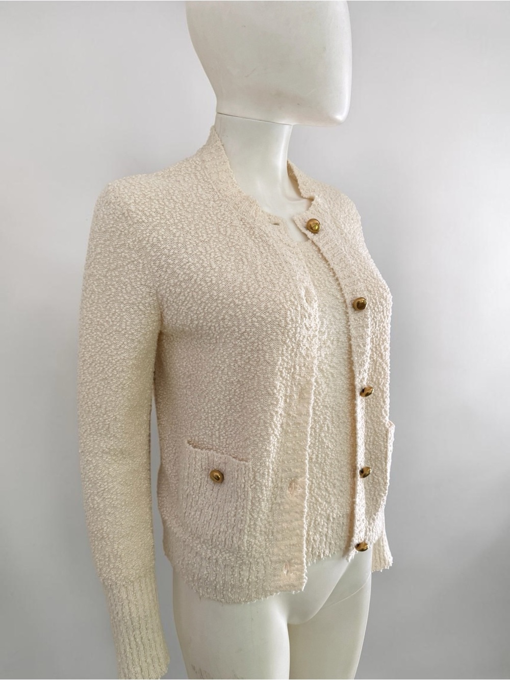 Christian Dior Cotton and Wool Blend Knit Twin Set Ecru - Picture 8 of 12